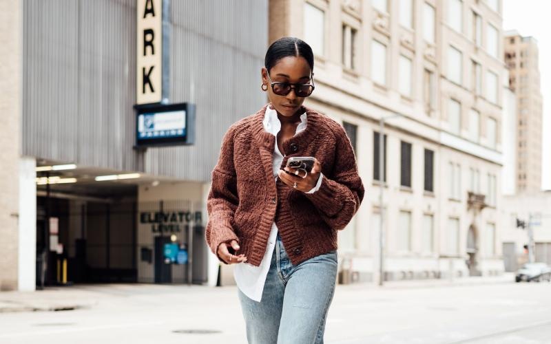 a person walking on a street